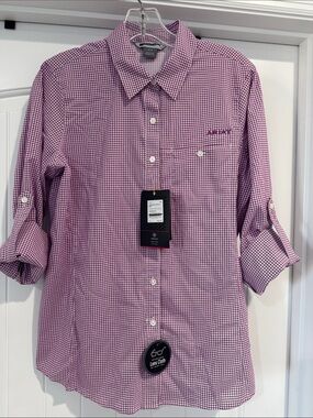 Ariat women Purple Gingham Button-Down Shirt